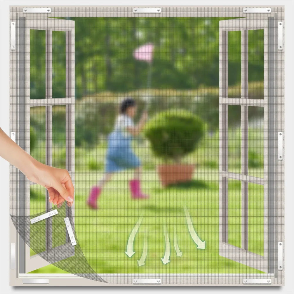 New Magnetic Window Screen Clip Prevention Insect Door Window Screen Netting Fixation Buckle Free-Drilling Installation Clip Qme