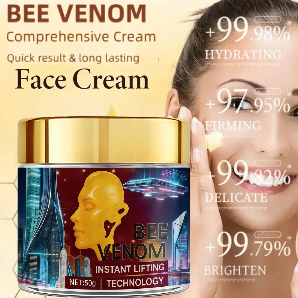 Bee Venom Instant Lifting Cream with Retinol & Arbutin - Moisturizing & Firming Face Cream for Confident, Soft Skin Qme