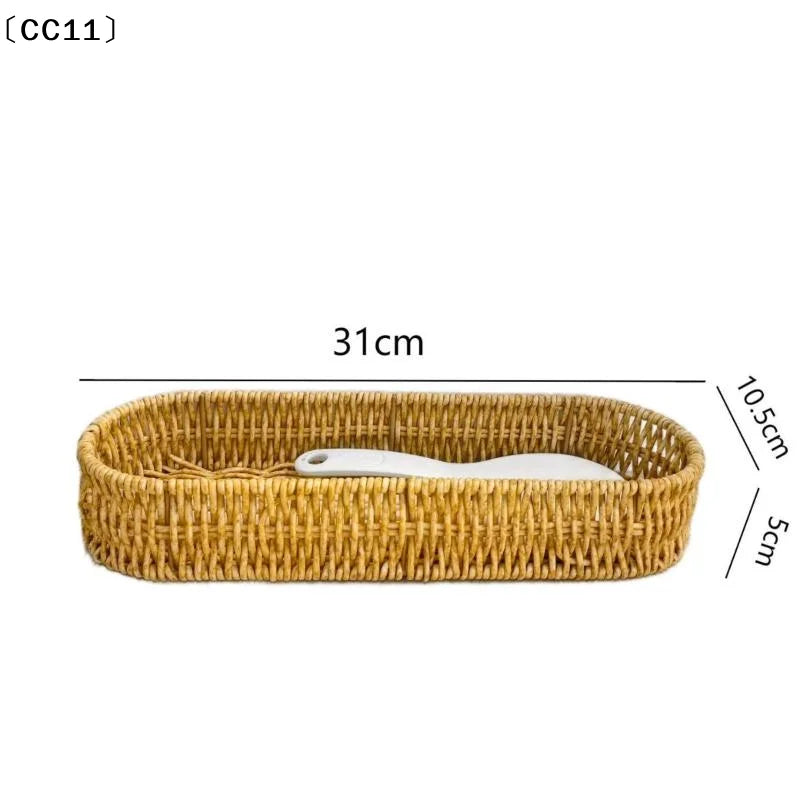 Hardness Rattan Wicker Woven Serving Baskets Household 7 Styles Drain Qme