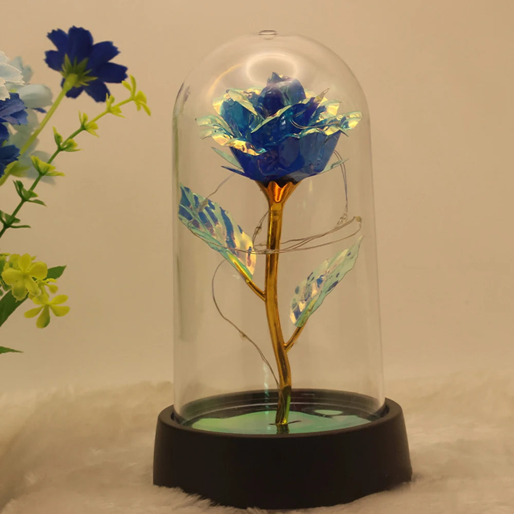 Christmas Decoration Eternal Flower Gift Rose Party Gift Qixi Valentine's Day Birthday Gift Creative Simulation Flower Qme Colorful Blue
