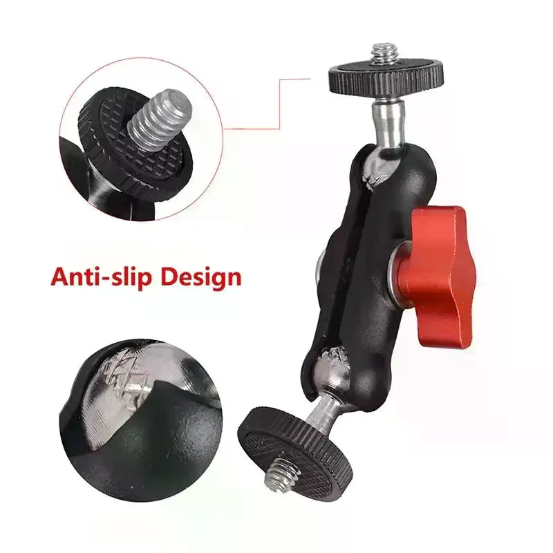 Photography Accessories Camera Metal Clamp Double Ball Head Magic Arm Qme