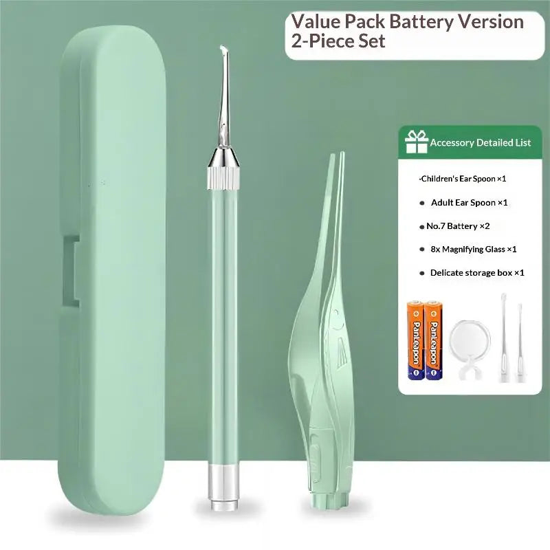 Smart Visual Ear Pick Otoscope Borescope 720P HD LED Wax Removal Qme 2pcs A4