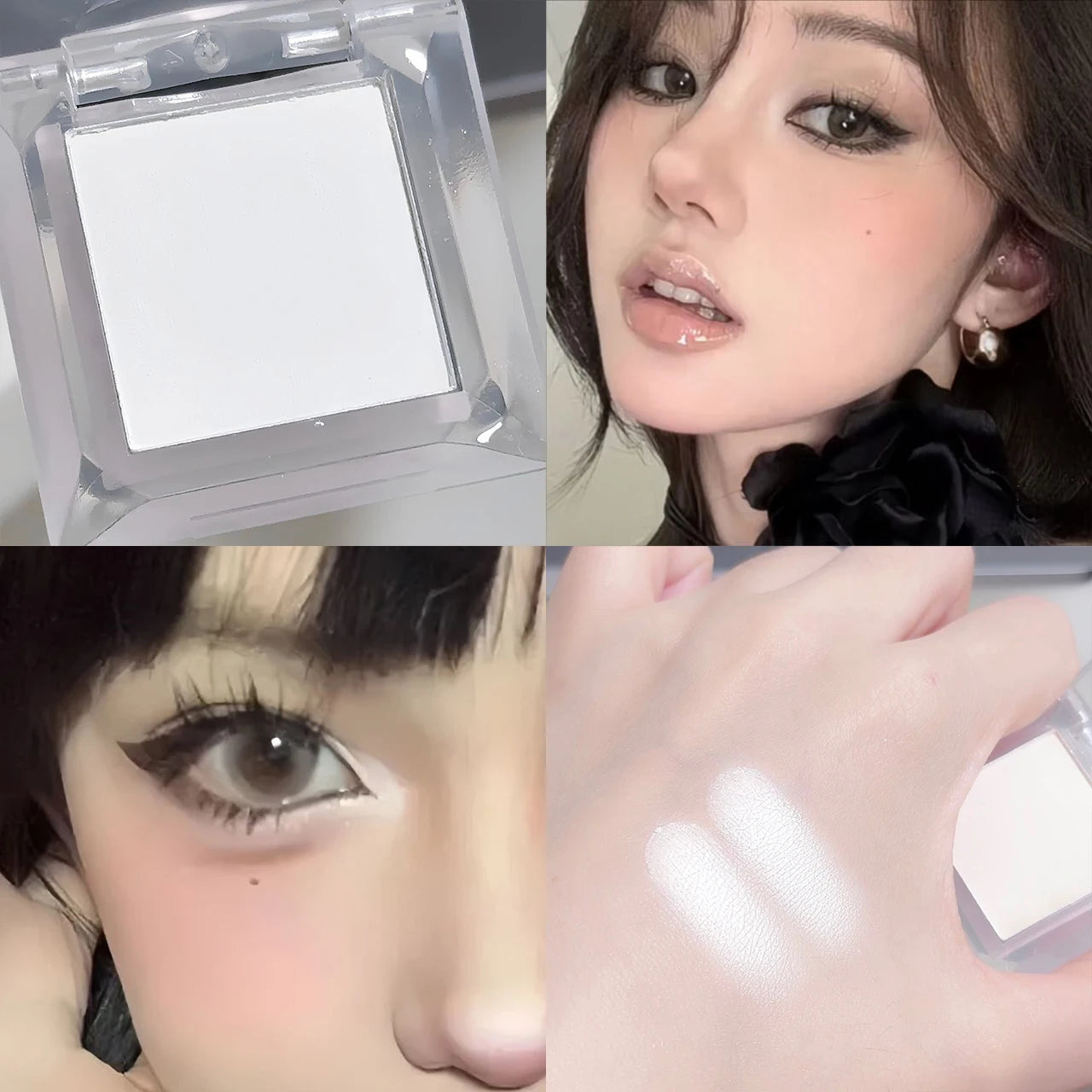 Punk Smoky Eyeshadow Palette Bright Matte White Beige Eye Shadow Base Press Pigment Long Lasting Shimmer Black Makeup Palette Qme
