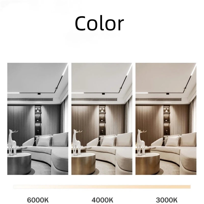 New Magnetic Track Light Dimmable Remote Control 48VLed Ceiling Lamp Track Rail Lighting No Main Light Design Spotlight Qme