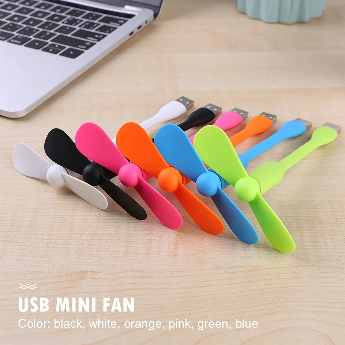 Mini USB Fan Flexible Bendable Power Bank Laptop AC Charger Portable Qme