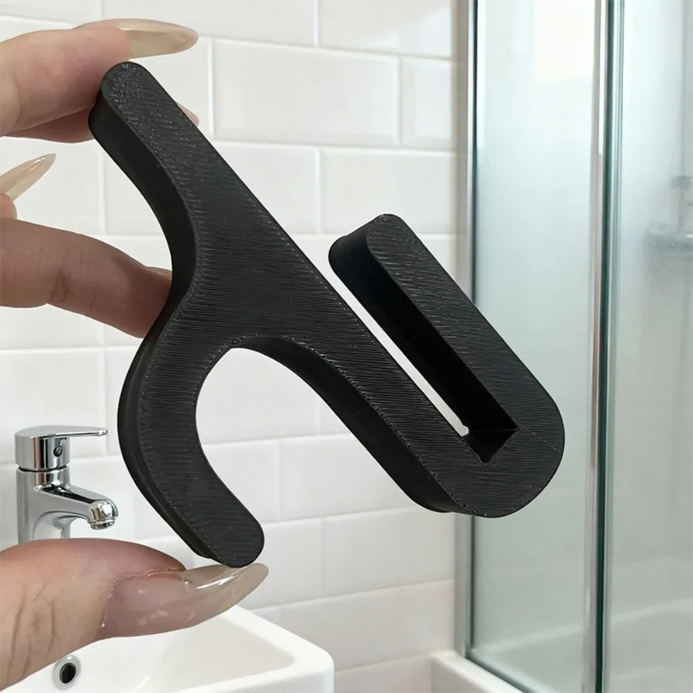 2pcs Portable Shower Hook Glass Door Clip Type Multifunctional Hook for Clothes Towel Home Organizer Bathroom Accessories Qme