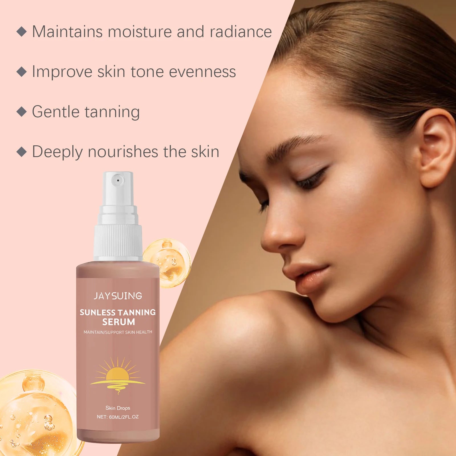 Herbal Self Tanning Essence Spray Sunless Tanning Enhance Skin Melanin Liquid Bronzer Natural Tanner For Body Face Nourishing Qme