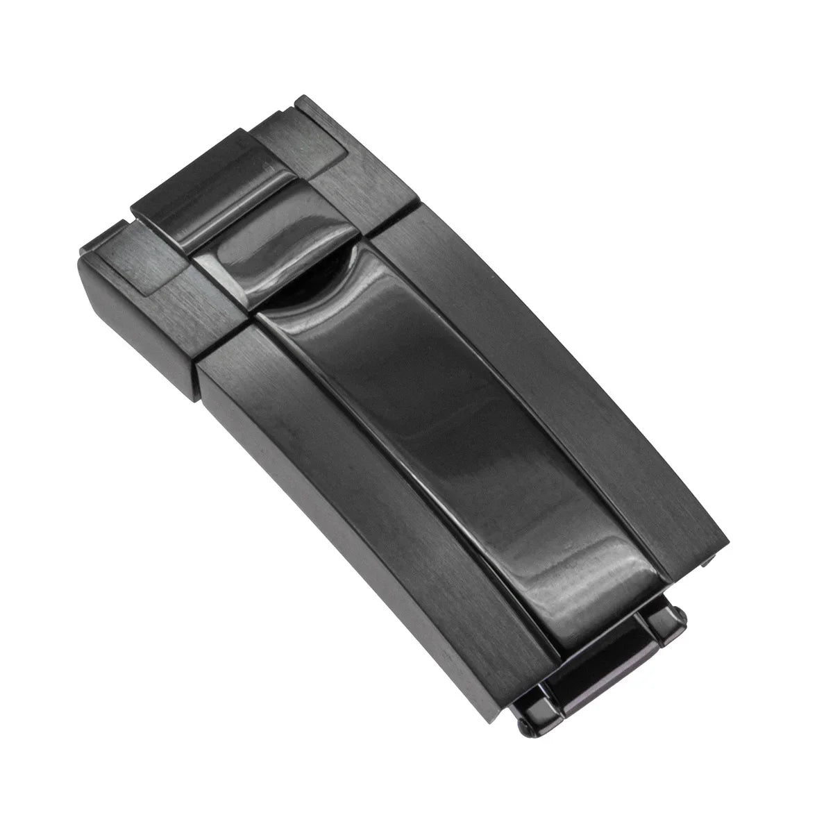 16 18mm Stainless Steel Buckle Watch Band Glidelock Clasp Fine-tuning Pull Button Buckle Silver Folding Safety Clasp Accessories Qme Black 18mm