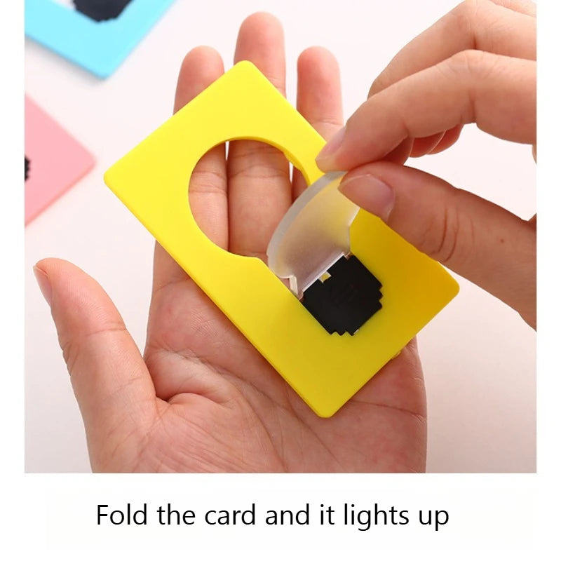 Mini Luminous Folding Card Led Reading Night Light Creative Portable Qme