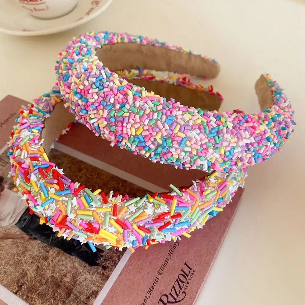 Cute Star Donut Headband Face Wash Korean Hair Hoop Candy Acrylic Qme