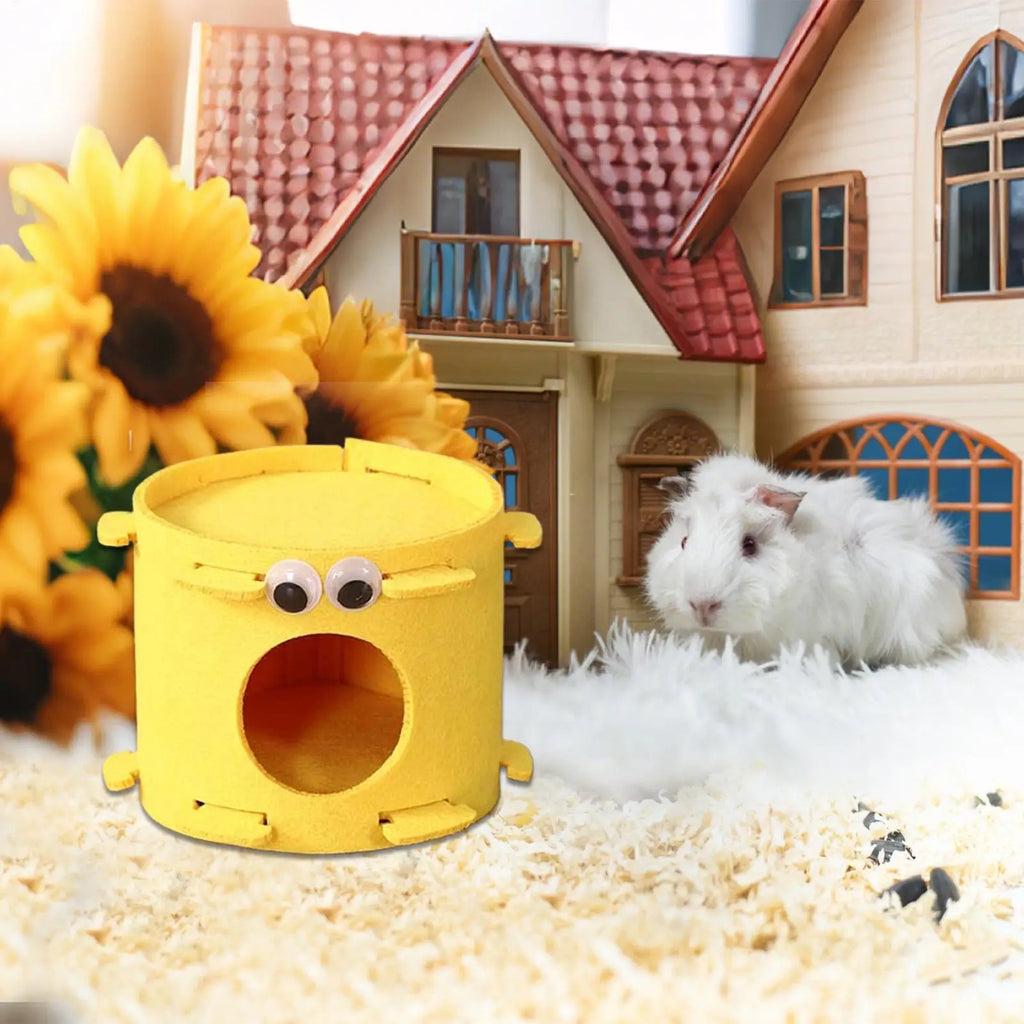 Hamster Sleeping Nest Hamster Hiding House Felt Warm Nest Bee Shaped Dutch Pig Mouse Golden Bear House Qme