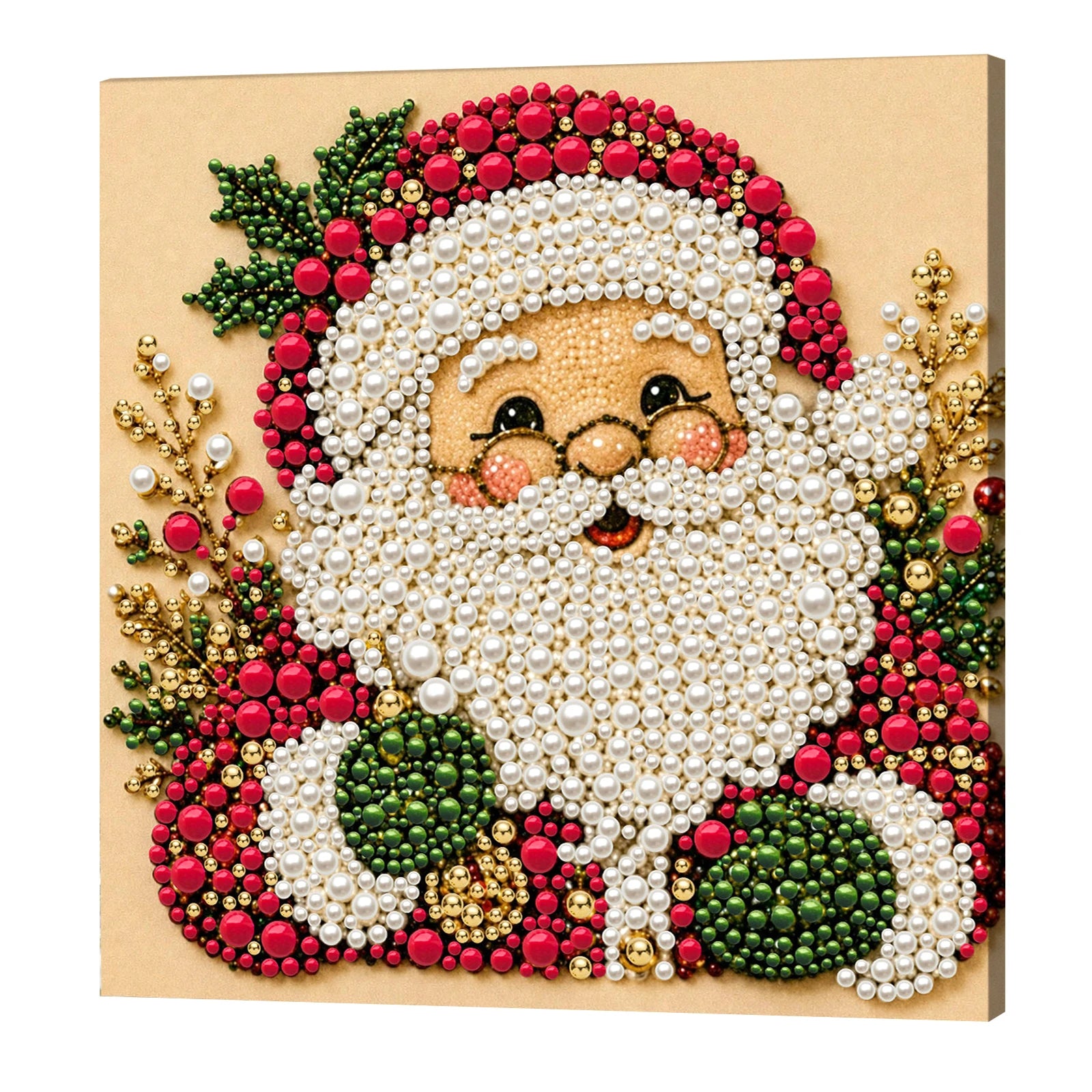 DIY Pearl Painting Kit with Frame 7.87x7.87in Pearl Dot Painting Pearl Art Painting for Adults Beginners Home Wall Decor Qme Santa Claus