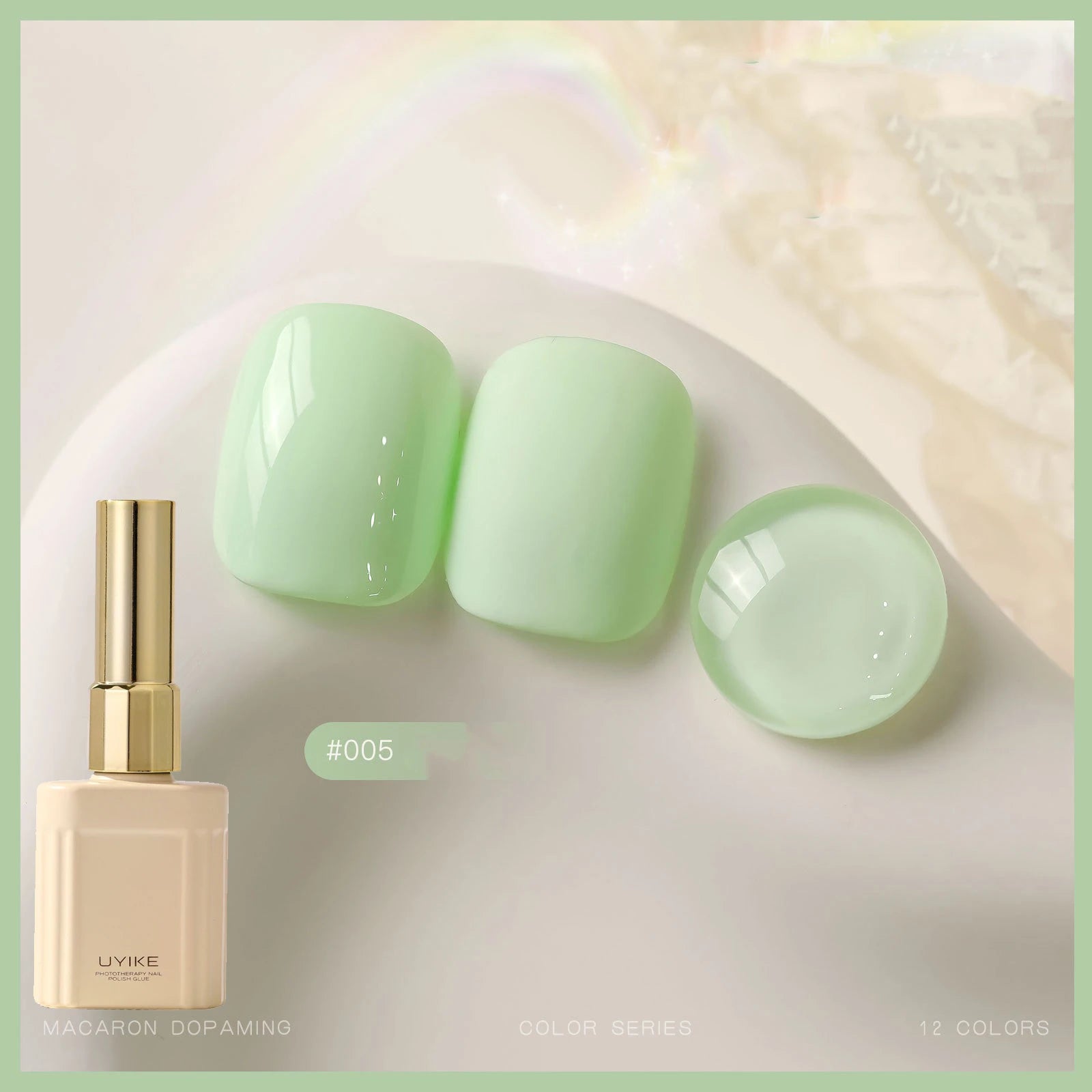 12 Colors Candy Macaron Gel Nail Polish Set, High Saturation Pastel Jelly Gel Polish, Soak Off UV LED Nail Art Manicure Set 15ml Qme 05