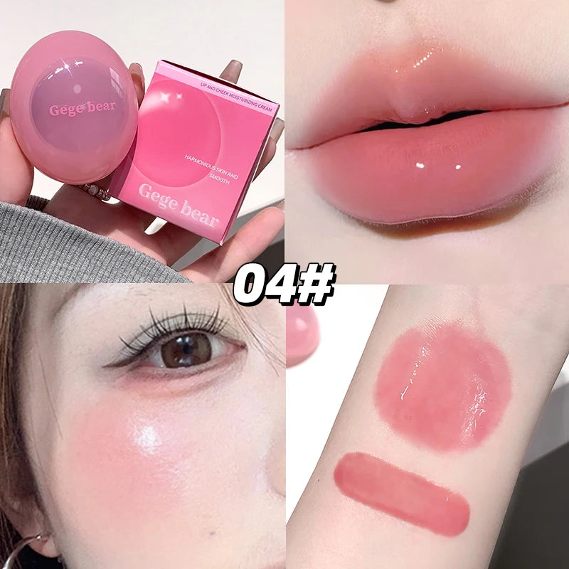 Gege Bear Dual-use Lip Jelly Glaze Blush Moisturizing Jam Gloss Honey Qme GX1398-04