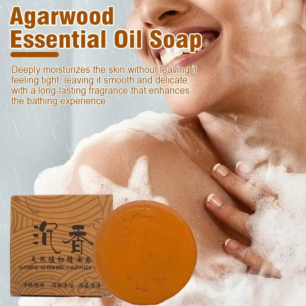 Agarwood Essential Oil Soap Natural Sandalwood Moisturizing Cleansing Qme