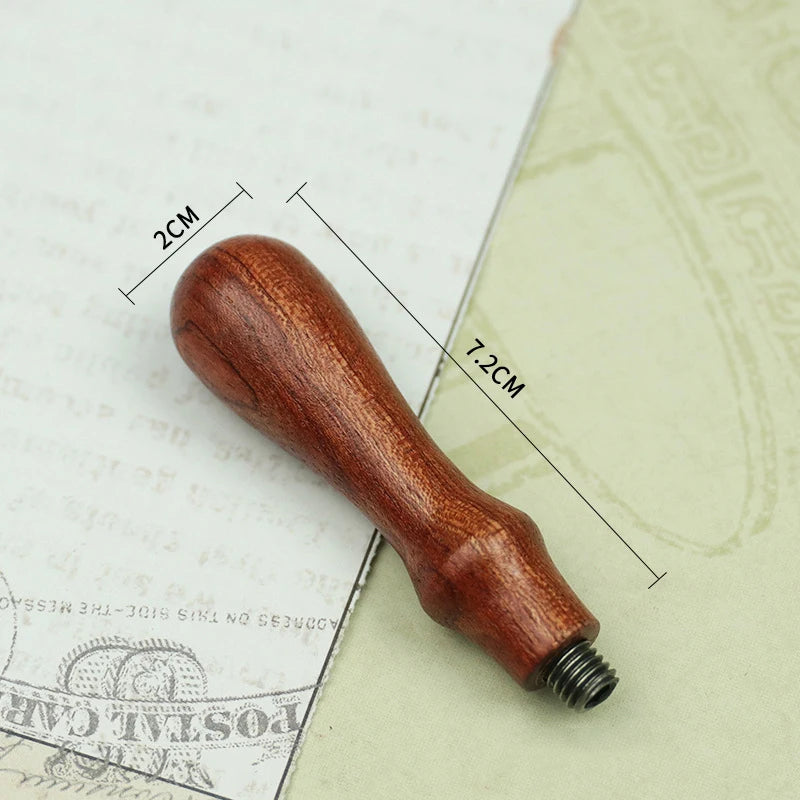 1 Pcs Lacquer Seal Wooden Handle DIY Handicraft Tool Retro Envelope Sealing Handle Wax Tool 8X2cm Roller Stamp Decoration Qme Wooden handle