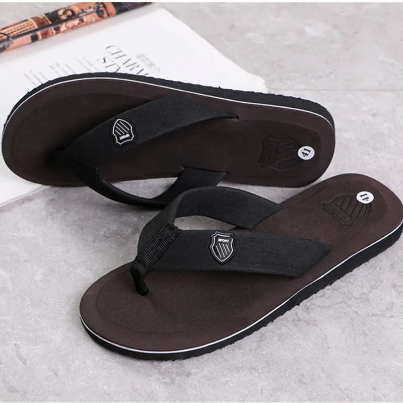 Hot Sale High Quality Men Flip Flops Summer Beach Flip Flops Men Fashion Breathable Casual Beach Men Slippers Summer Outdoor Qme Dark brown 42