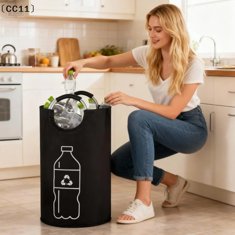 Empty Bottle Storage Basket Folding Kitchen Wastewater Collector Bag Qme Default Title