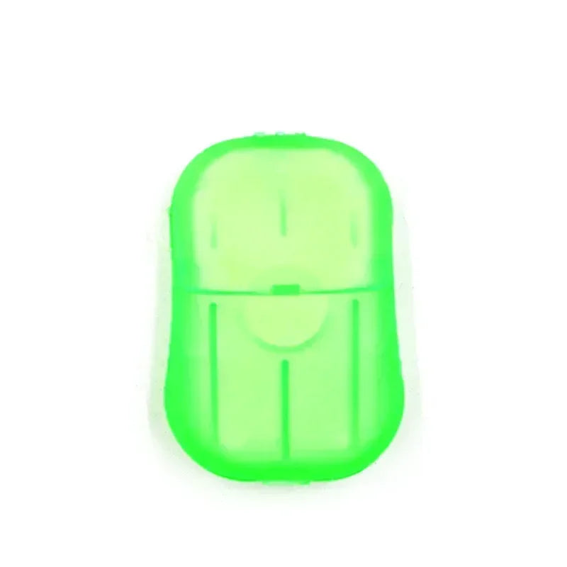 Outdoor travel disposable soap tablet box soap paper Portable hand washing tablet Small soap tablet mini soap sheet Qme green