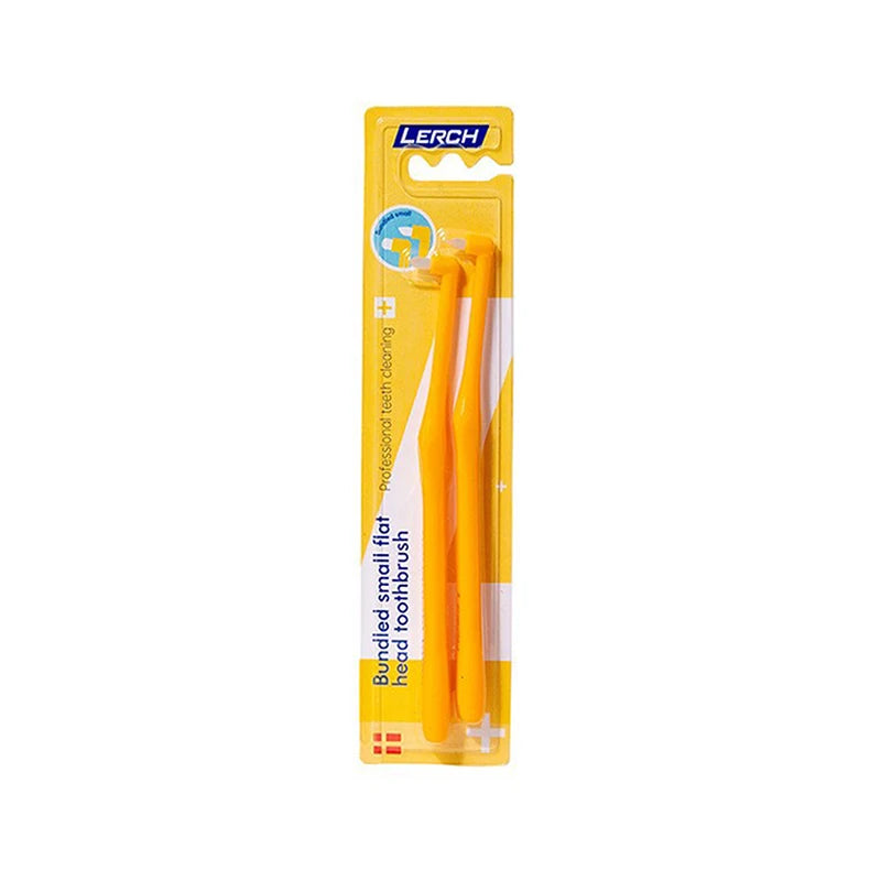 Small Head Single-beam Teeth Cleaning Toothbrush Interdental Brush Qme 2PCS Orange