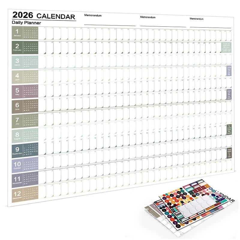 2026 Calendar, Large Calendar Kawaii To Do List Planner Target , Schedule Planner, Large Multi Month Reusable Poster Qme Morandi color