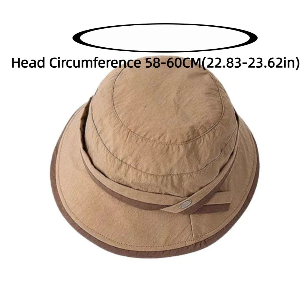 Fashion Wide Brim Face Covering Sun Hat Lightweight Foldable Bucket Caps Quick Drying Versatile Style Fisherman Hat Outdoor Qme
