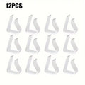 12pcs, Tablecloth Fixtures, Clear Plastic Tablecloth Clips - Transparent Table Cloth Hold Down Clips for Indoor and Outdoor Even Qme 12pcs