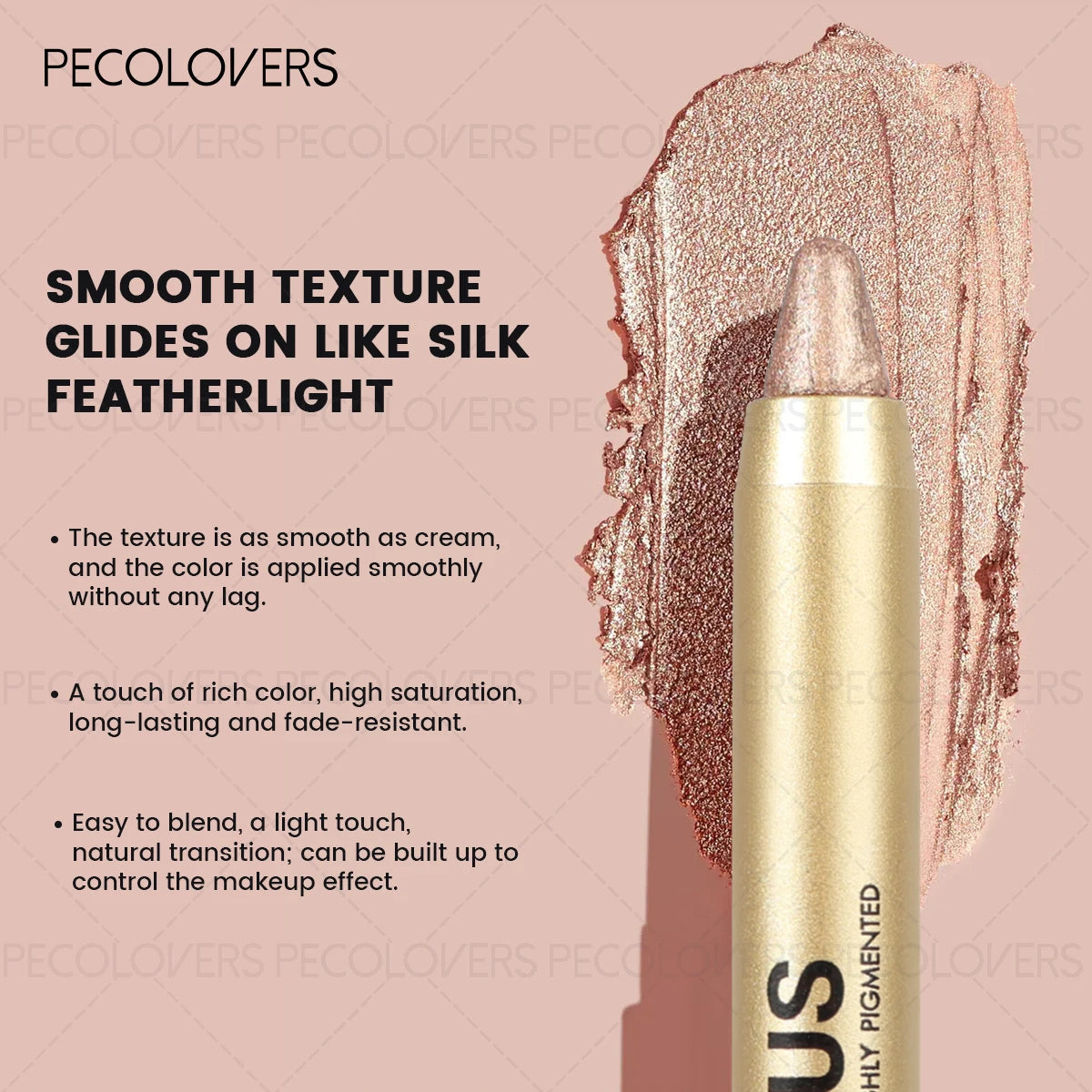 1 Pc Shimmer Eyeshadow Stick, Dual-ended Eyeshadow Pen, with Brush, Eye-catching Eye Makeup High Color Rendering, Concert Makeup Qme