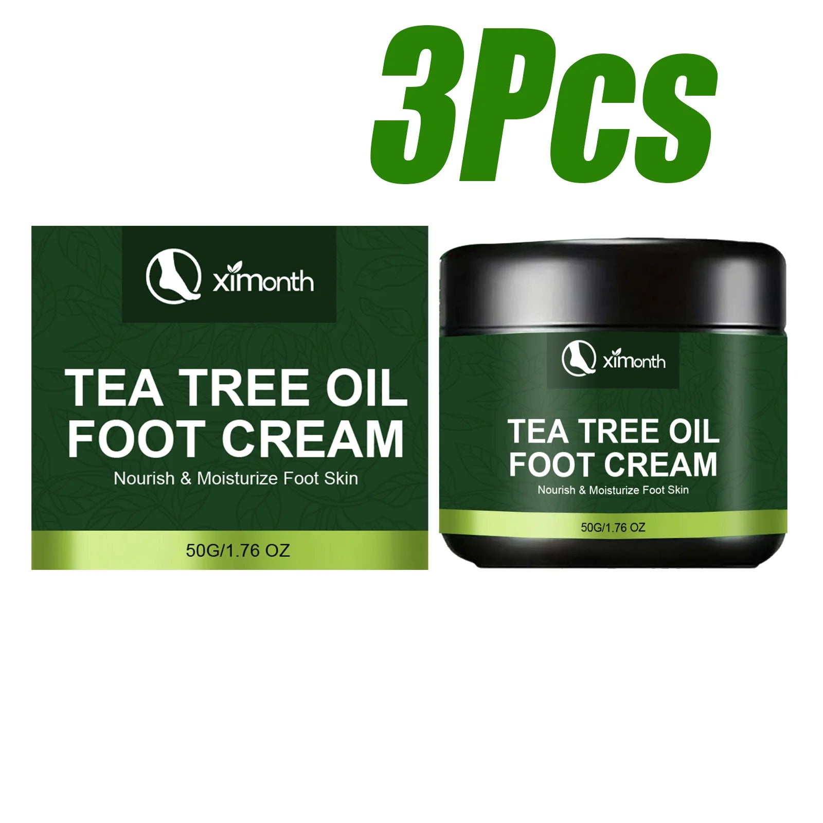 Tea Tree Oil Foot Cream Moisturizing Softening Cream for Dry Cracked Heels Calluses Rough Feet Non-Greasy Nourishing Foot Care Qme 3 x 50g Boxed