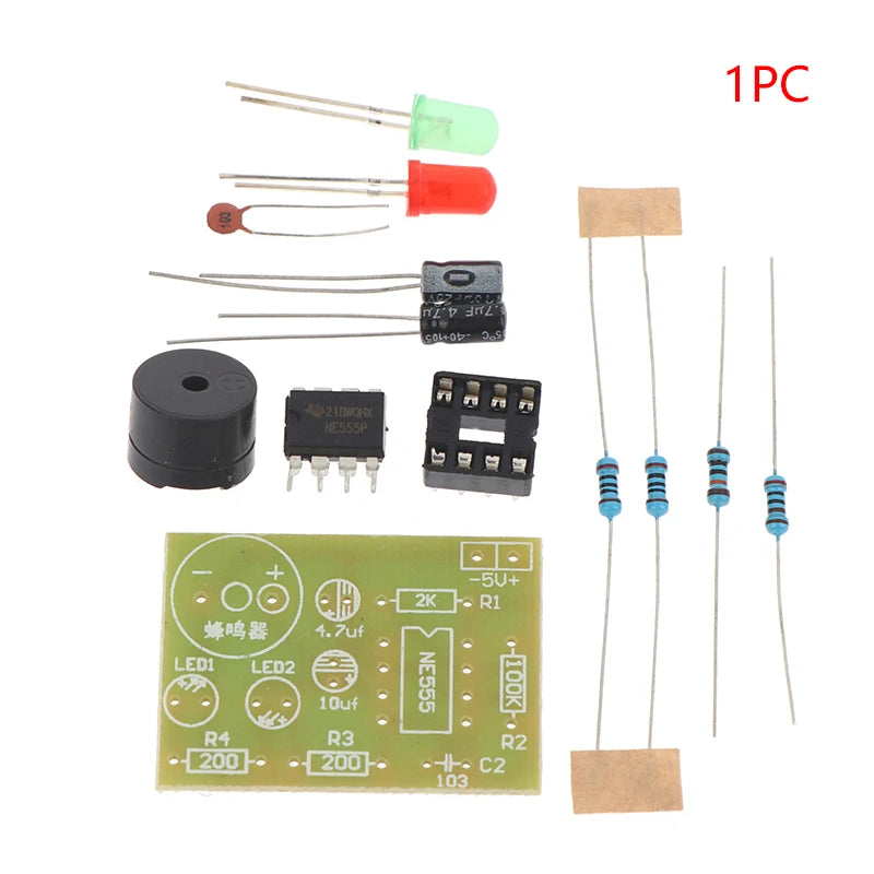 NE555 DIY Kit LED Flasher & Signal Generator Circuit With PCB For Electronics Education & Solder Practice. Qme 3PCS