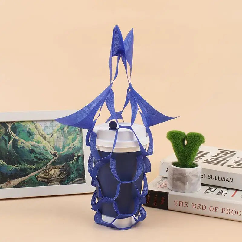 Milk Tea Packaging Pouch Green Blue Solid Single Cup Takeaway Bags Qme Blue