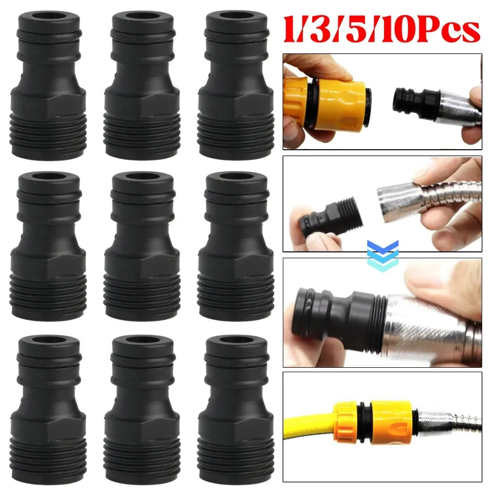 1/3/5/10Pcs 1/2" BSP Threaded Tap Adaptor Garden Water Hose Male Thread Quick Connector Garden Irrigation System Parts Adapter Qme