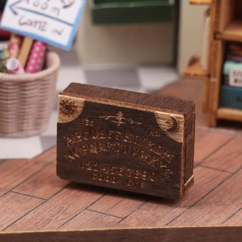 Landscape Scene Ornament Home Desktop Decoration Retro Mini Wooden Qme