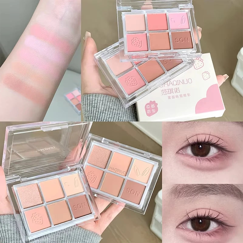 SHAQINUO Six-color Eyeshadow Palette Matte Earth Colors Brightening Qme