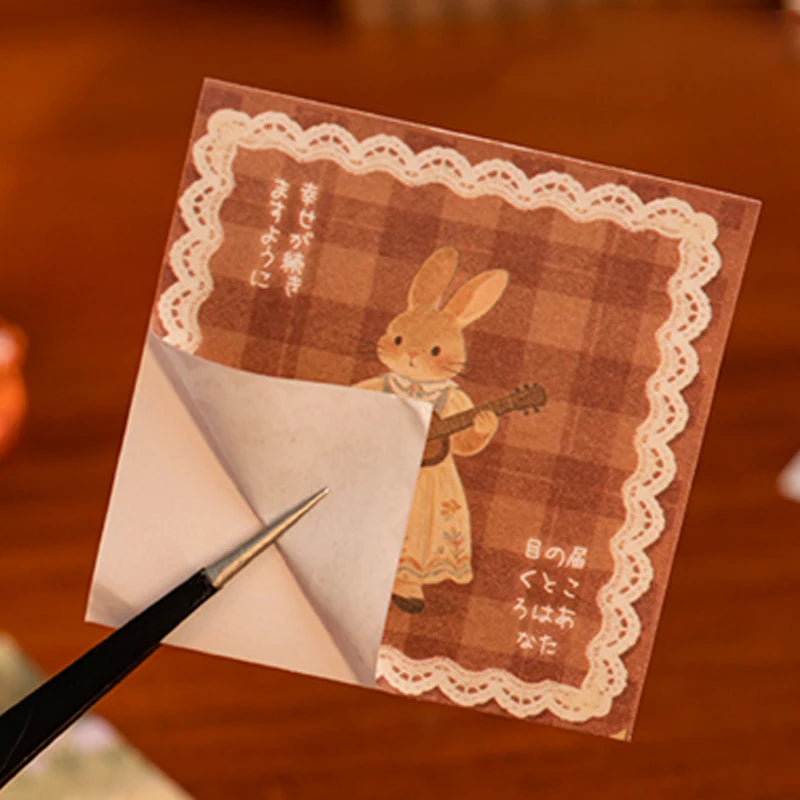 Healing Vintage Sticker & Note Pad, Abundant Materials for Creative DIY, Ideal for Journaling, Scrapbooking & Note-Taking Qme