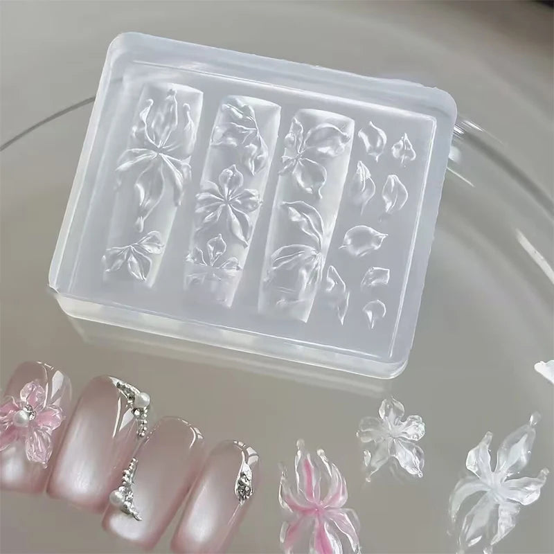 3D Ice Crystal Flower Silicone Nail Art Mold DIY Acrylic Manicure Qme