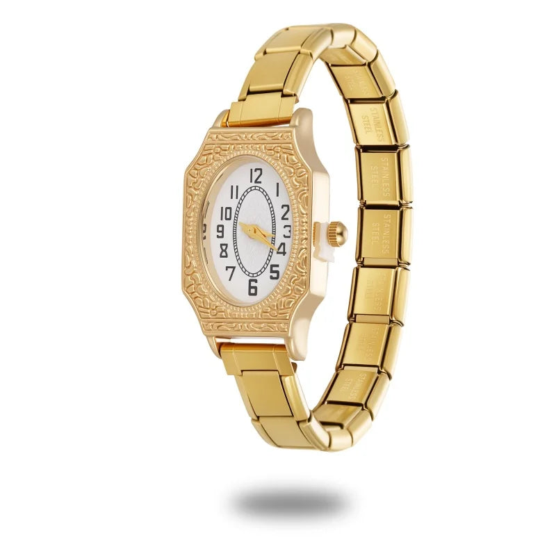 Wholesale Fashion Men Womens DIY 9mm Width Italian Elastic Charm Stainless Classic Oval Watch Bracelet Bangle For Birthday Gifts Qme S 2