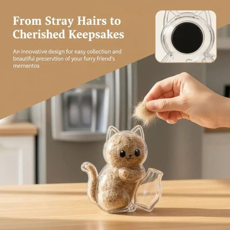 Transparent Cat Hair Storage Refrigerator Magnets Pet Fur Keepsake Qme