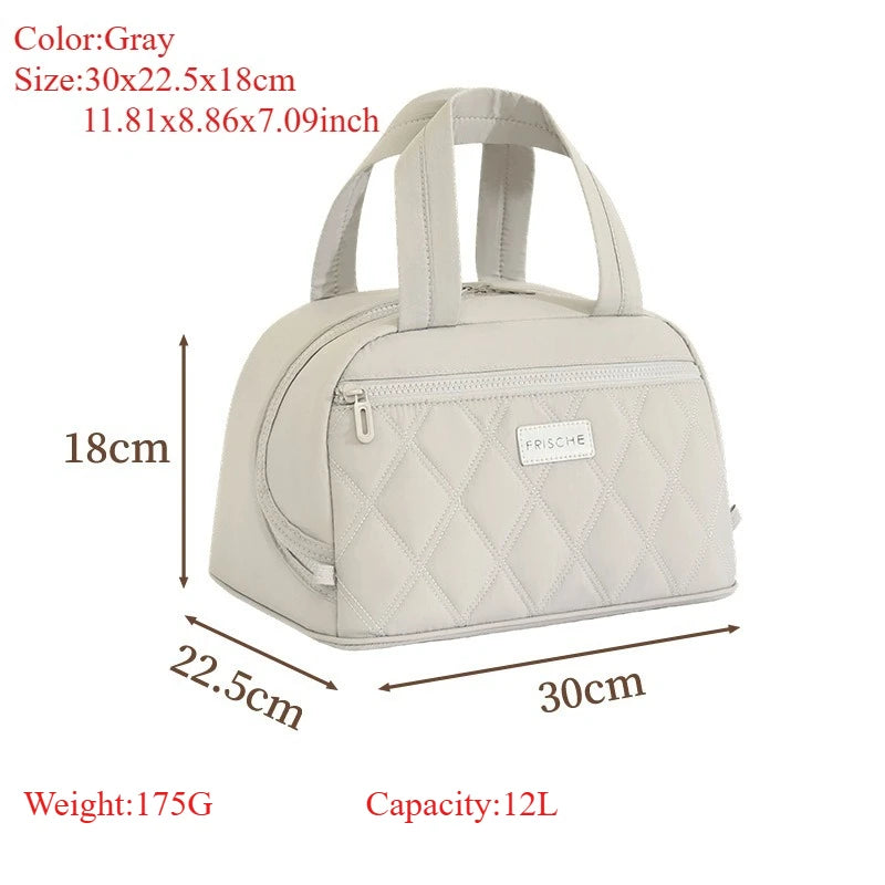 Hot Sale Large Lunch Bag Women Waterproof Concise Convenient Fresh Cooler Bags Thermal Breakfast Food Box Portable Picnic Travel Qme