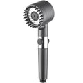 Handheld Shower Head with ON/OFF Switch 3 Modes High Pressure Water Saving Filter Powerful Massage Spa for Bathroom Qme Grey