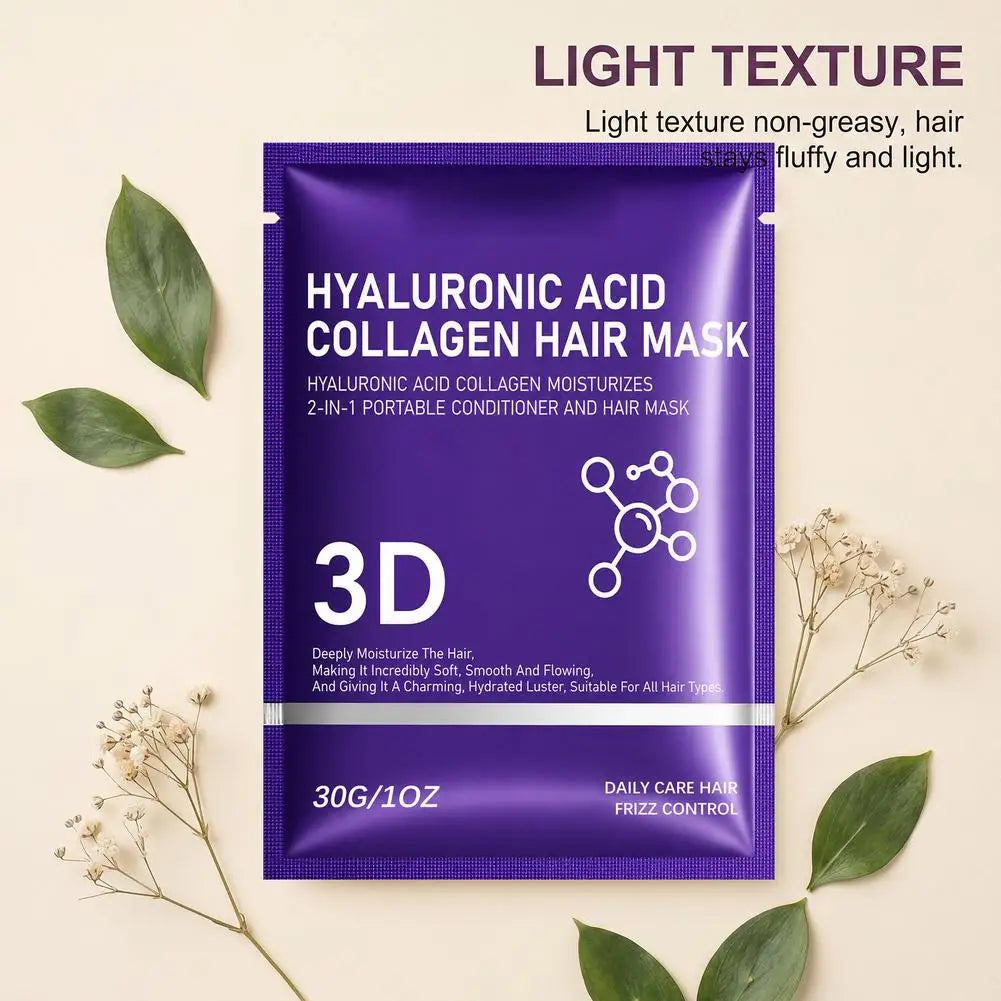 Portable Conditioner Hair Mask Hyaluronic Acid Collagen Bag Deep Qme