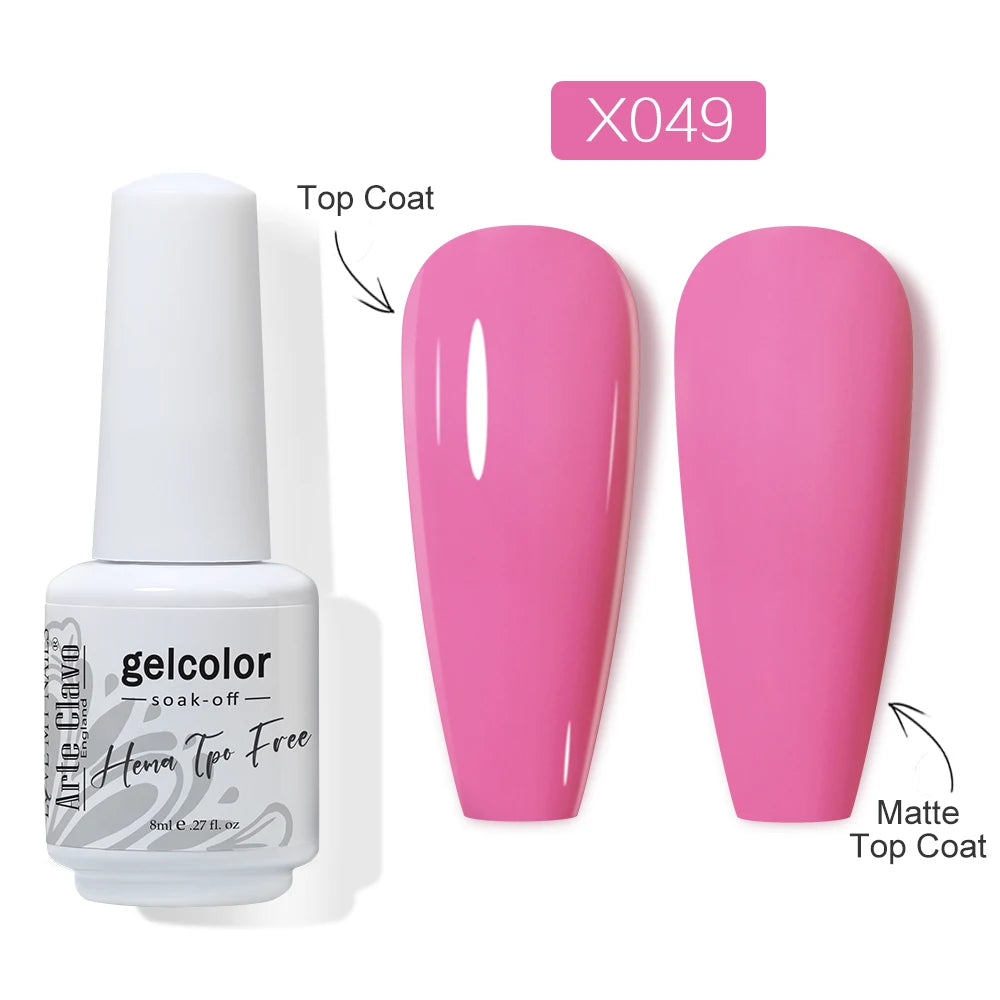 Arte Clavo HEMA Glitter Gel Nail Polish Pink Sliver Gold Sparkling Qme X049