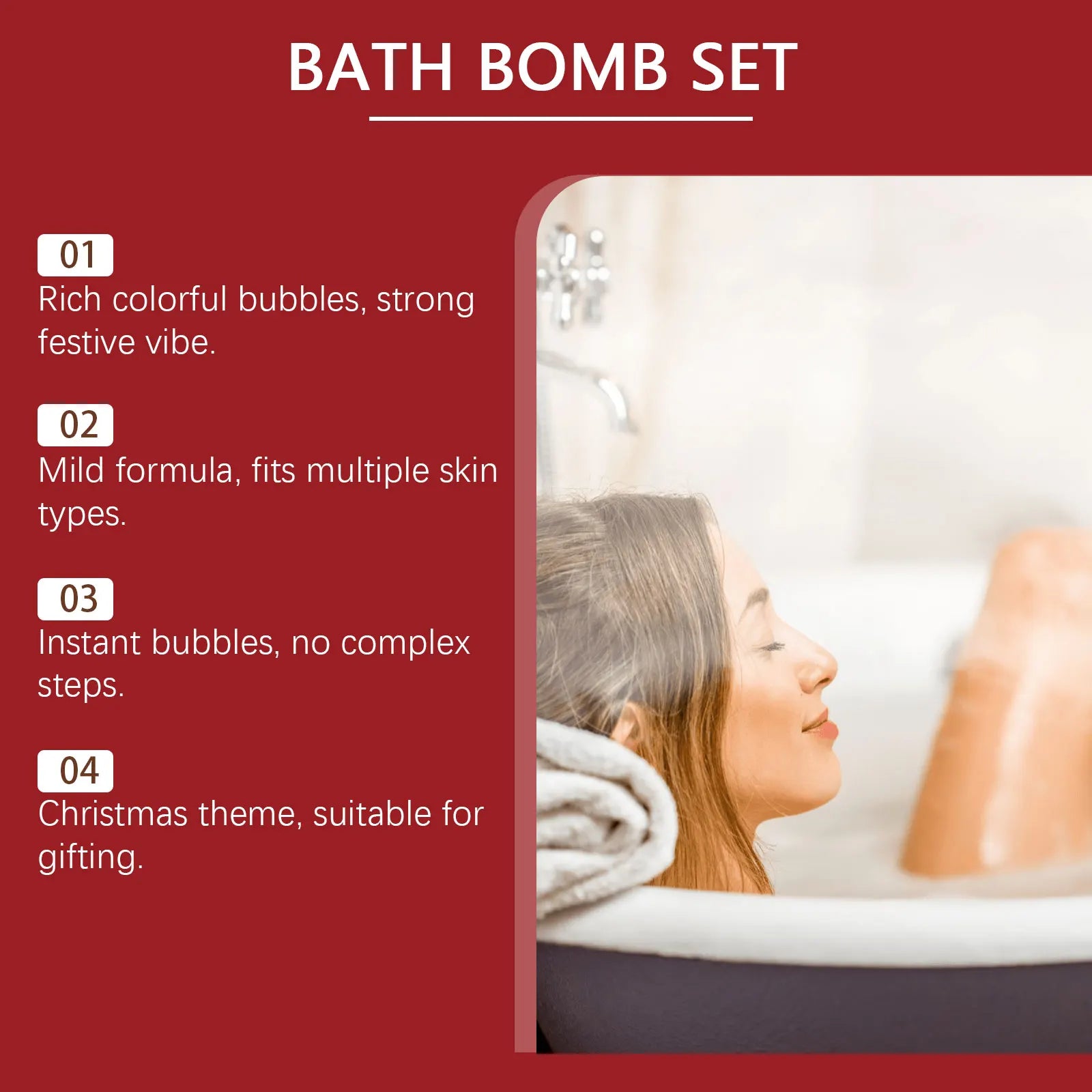 6/12/18pcs Bath Bombs for Kids With Surprise Bubble Bath Ball Anti Fatigue Relaxing Body Care Spa New Year Christmas Gift Set Qme