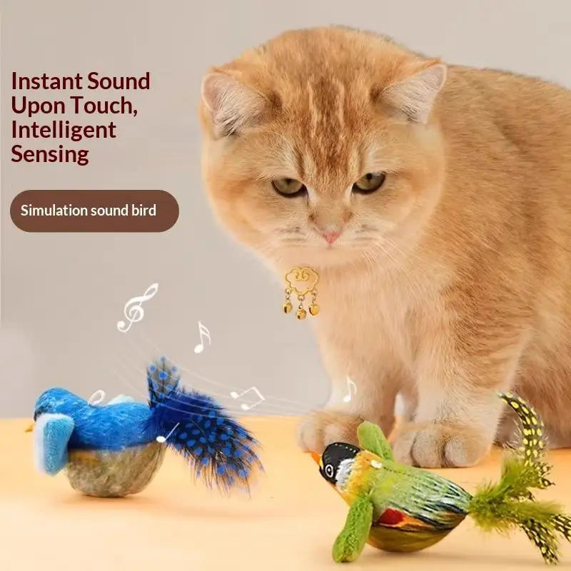 Electric Squeaky Simulation Bird Plush Toys Realistic Cat Toy Cats Qme