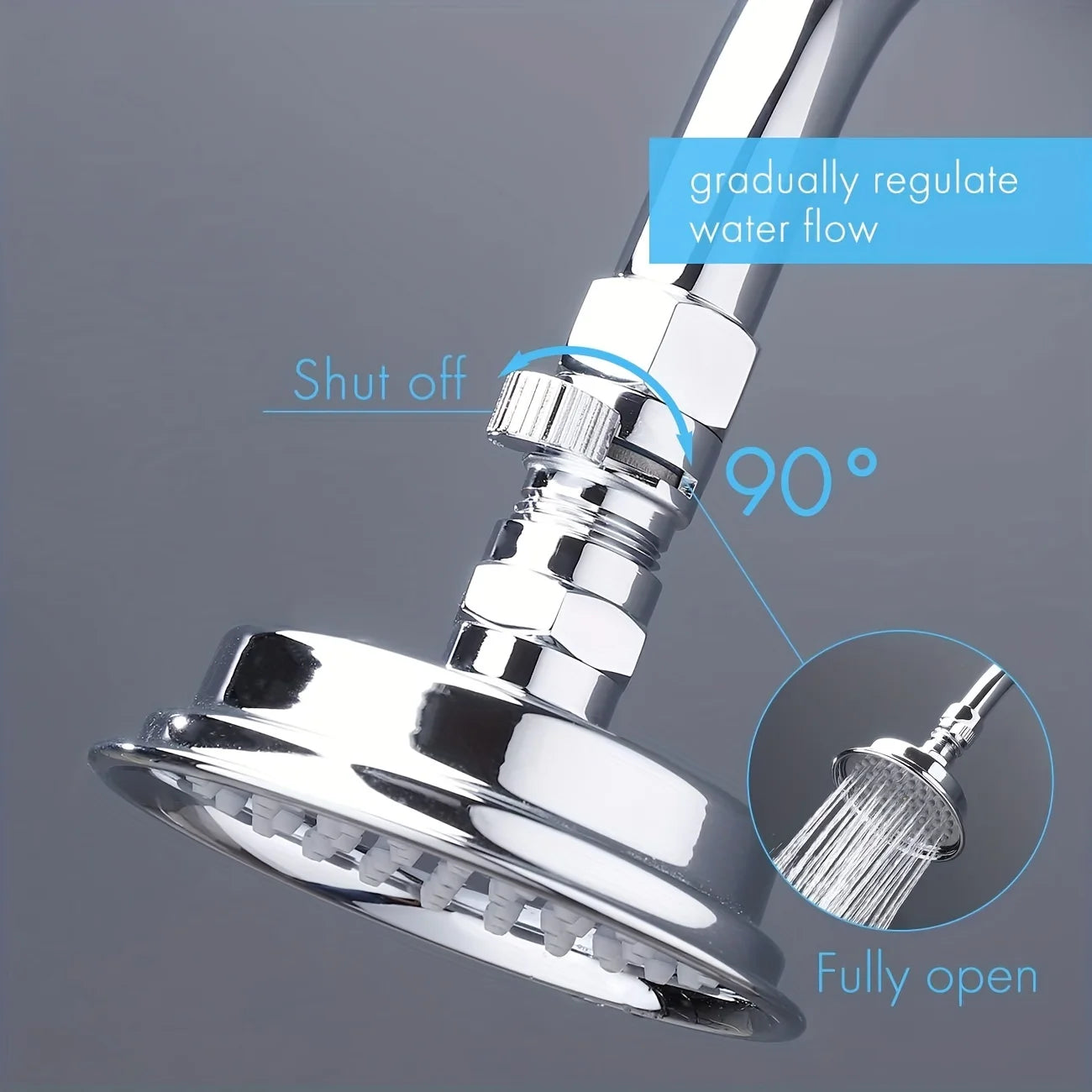 1/2 Inch Shower Shut Off Valve, Quick Adjust Water Flow Control Valve For Handheld Shower Head Hose Qme