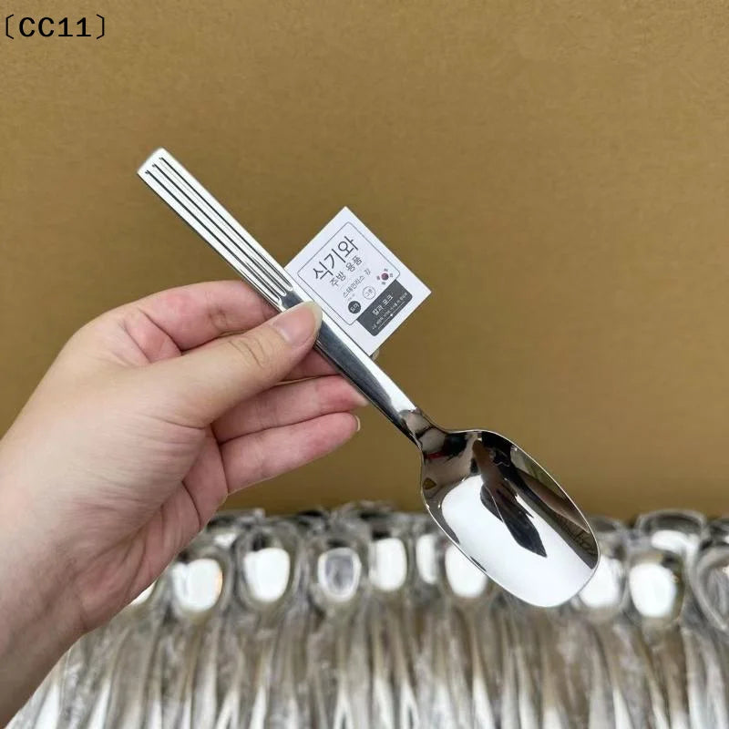Stainless Steel Thickening Spoon Creative Long Handle Hotel Pot Soup Qme