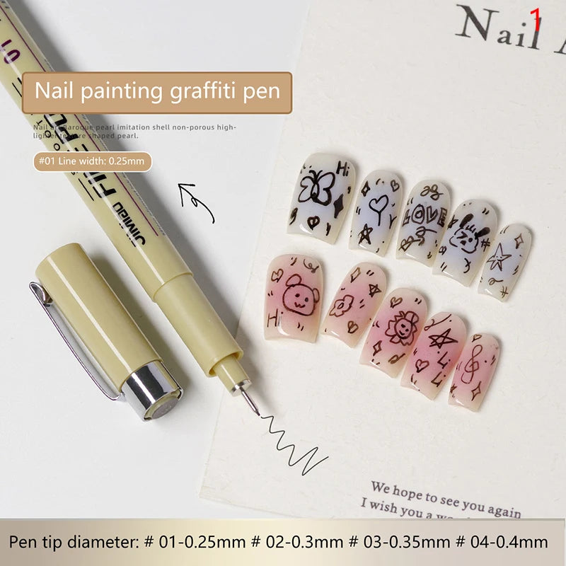 Waterproof Nail Art Graffiti Line Pen Gel Painting Wire Drawing Qme 1