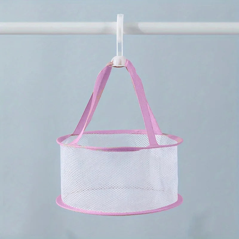 Mini Egg Drying Mesh Bag - Multi-Compartment Makeup Brush & Sponge Holder, Portable Drying Basket for Home Use, Qme