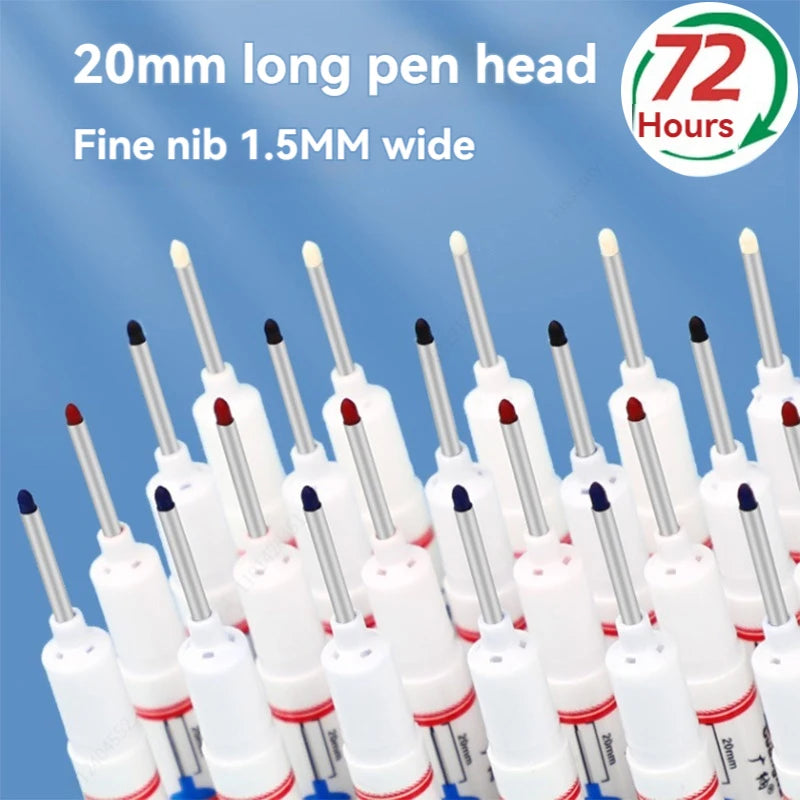 4Pcs/Set 20mm Deep Hole Long Nib Head Markers For Metal Perforating Pen Waterproof Bathroom Woodworking Decoration Multi-Purpose Qme