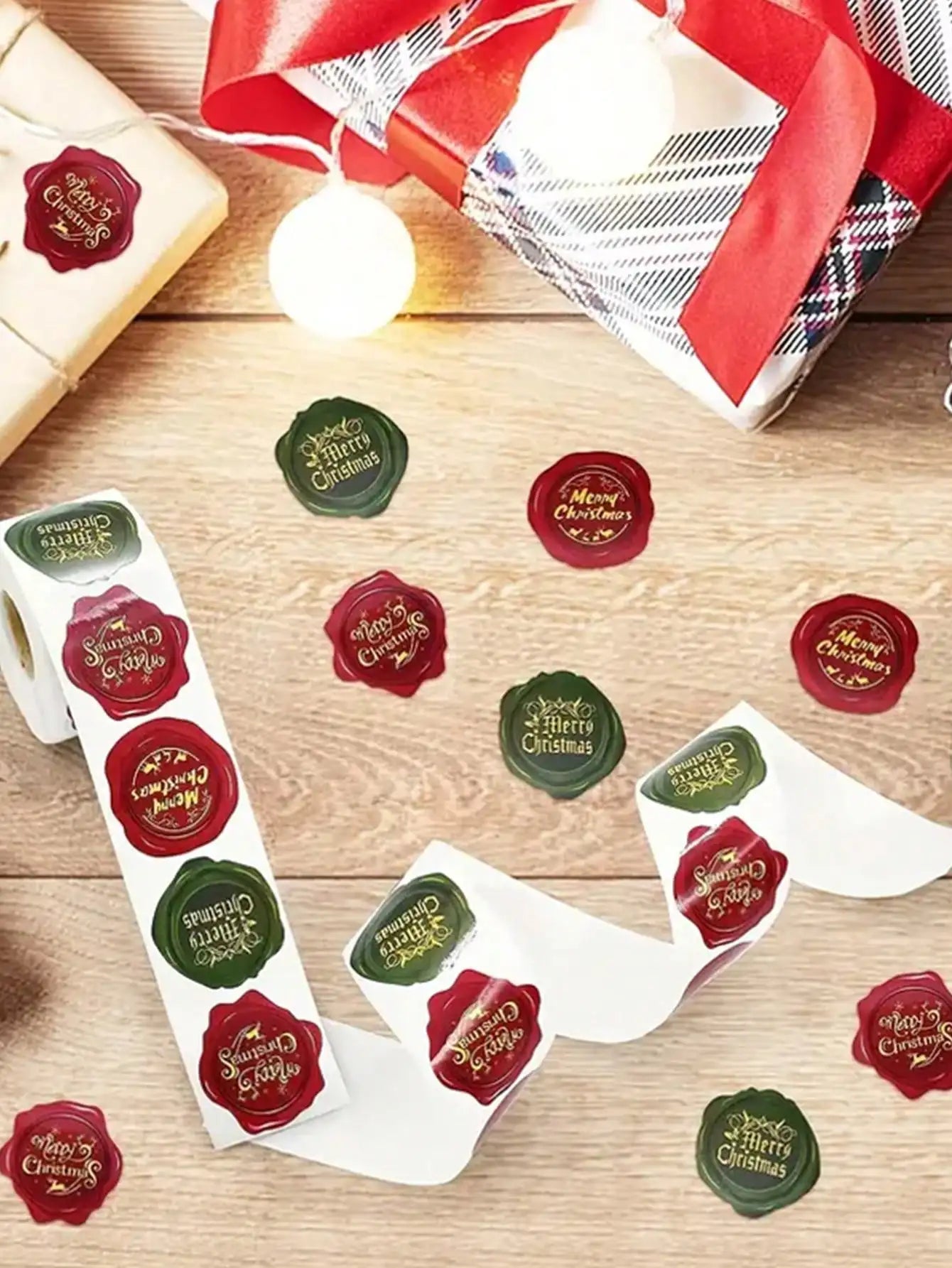 500 Sheets Roll Merry Christmas Stickers Label Suitable Homemade Qme